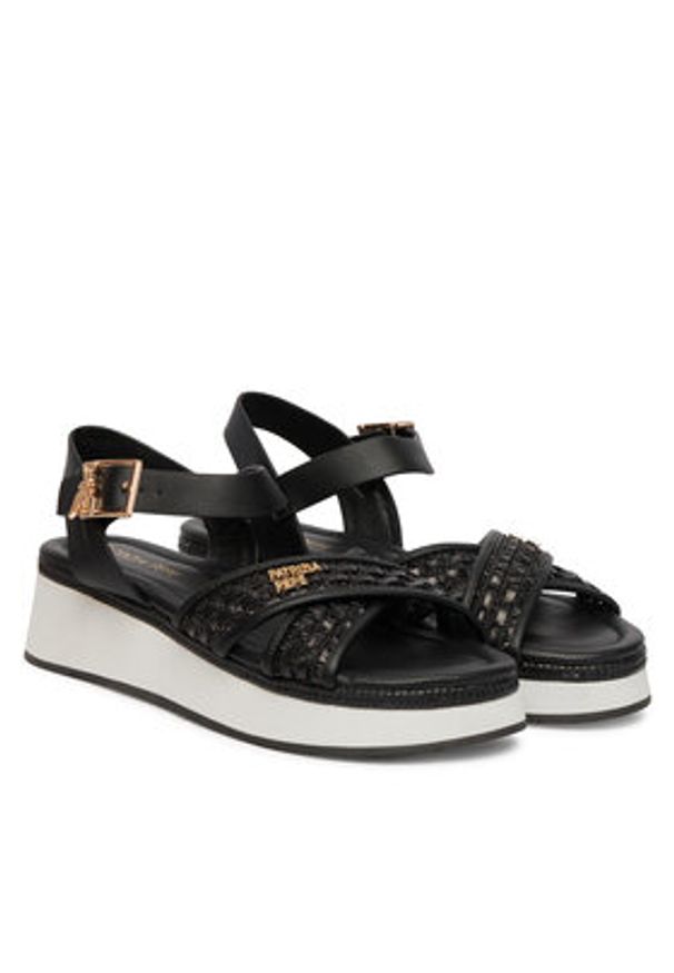 Patrizia Pepe Sandały PPJ392/31 Czarny. Kolor: czarny. Materiał: skóra