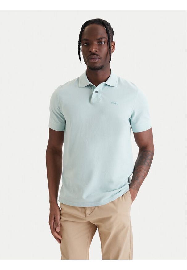 BOSS Polo Prime 50507813 Zielony Regular Fit. Typ kołnierza: polo. Kolor: zielony. Materiał: bawełna