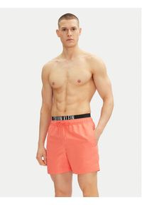 Calvin Klein Swimwear Szorty kąpielowe KM0KM01093 Różowy Regular Fit. Kolor: różowy. Materiał: syntetyk #4