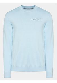 Calvin Klein Jeans Sweter Institutional Essentials Sweater J30J324974 Niebieski Regular Fit. Kolor: niebieski. Materiał: bawełna #6