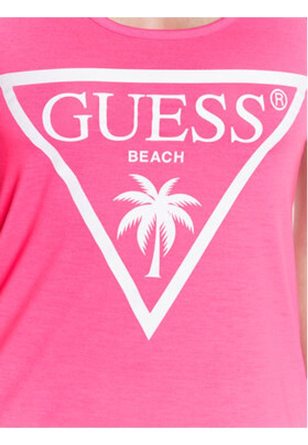Guess Sukienka letnia E3GP03 KB9I0 Różowy Regular Fit. Kolor: różowy. Materiał: syntetyk. Sezon: lato