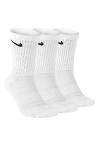 Nike - Skarpetki Unisex Adult Everyday Cushioned Crew (zestaw 3 Sztuk). Kolor: biały. Sport: turystyka piesza
