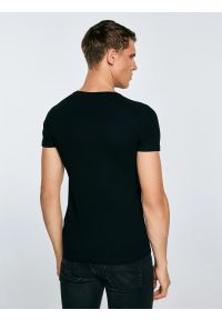 Big-Star - Koszulka męska z prążkowanej dzianiny czarna Basicag 906. Okazja: na co dzień. Kolor: czarny. Materiał: dzianina, prążkowany. Styl: casual #6