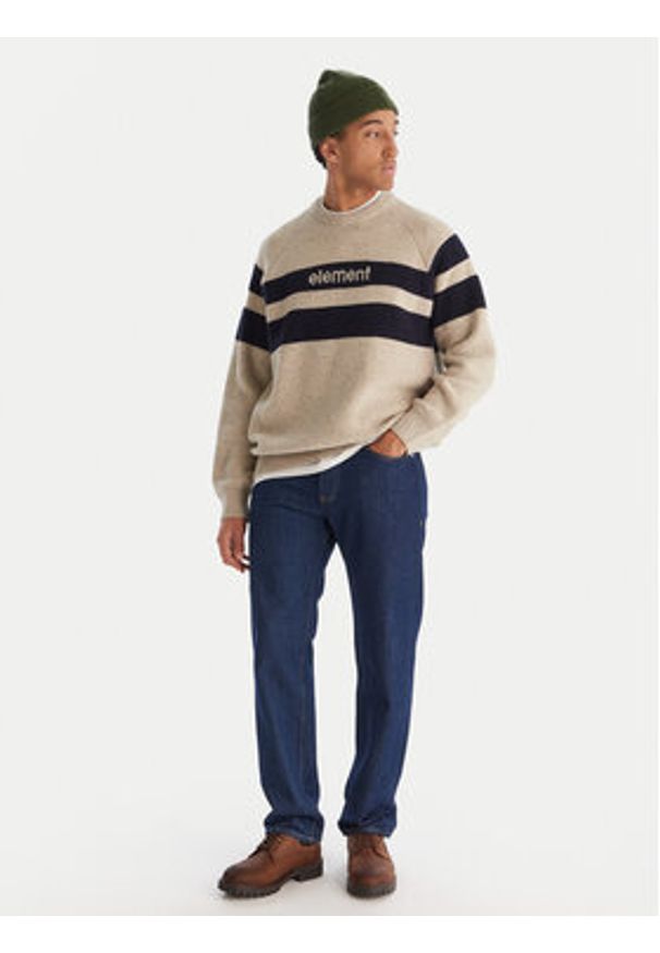 Element Sweter 2000s RIB CR ELYSW00128 Beżowy Regular Fit. Kolor: beżowy. Materiał: syntetyk