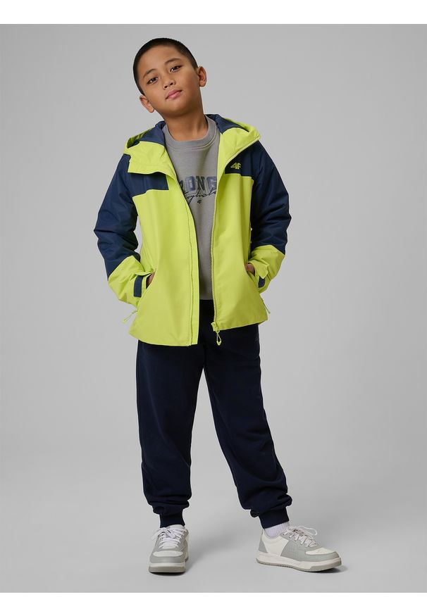 4f - 4F Kurtka przejściowa membrana 5000 chłopięca - zielona 140 (9-10 lat). Okazja: na co dzień. Kolor: zielony. Sezon: lato. Styl: casual