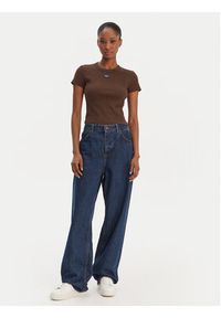 Hugo - HUGO T-Shirt Baby 50510749 Brązowy Slim Fit. Kolor: brązowy. Materiał: bawełna #3