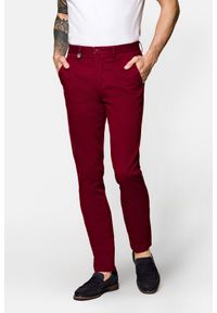 Lancerto - Spodnie Bordowe Chino Dennis. Kolor: czerwony. Materiał: bawełna, elastan #1