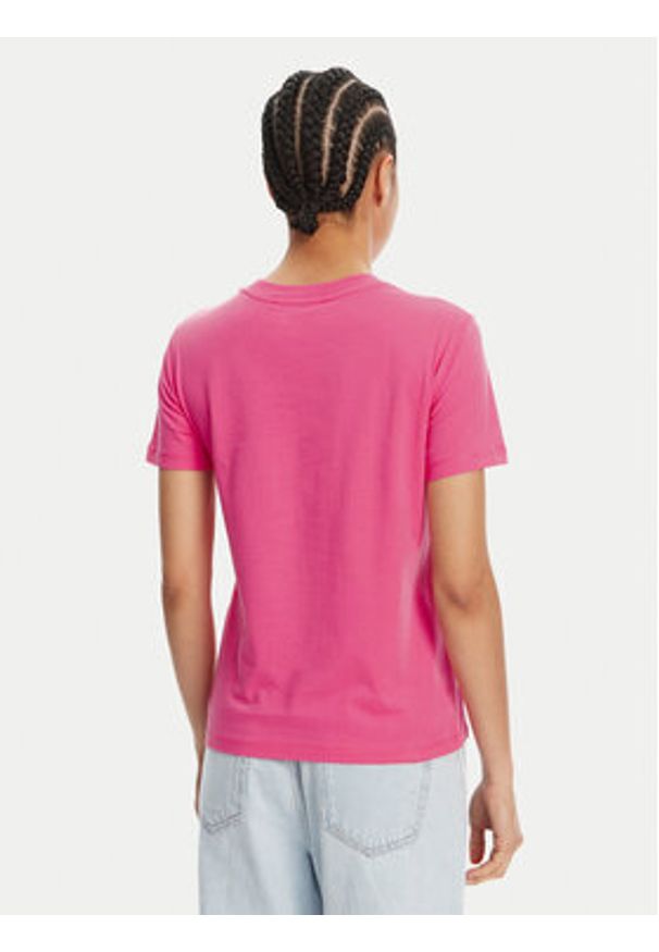 Versace Jeans Couture T-Shirt 78HAHE05 Różowy Regular Fit. Kolor: różowy. Materiał: bawełna