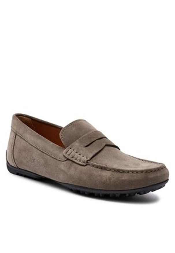 Geox Mokasyny U Kosmopolis + Grip U35CFB 00020 C6029 Brązowy. Kolor: brązowy. Materiał: zamsz, skóra