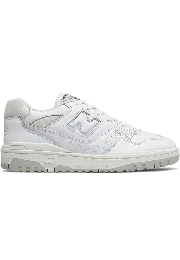 Buty unisex New Balance BB550PB1 – białe. Kolor: biały. Materiał: skóra, syntetyk, materiał, guma. Szerokość cholewki: normalna. Sport: koszykówka