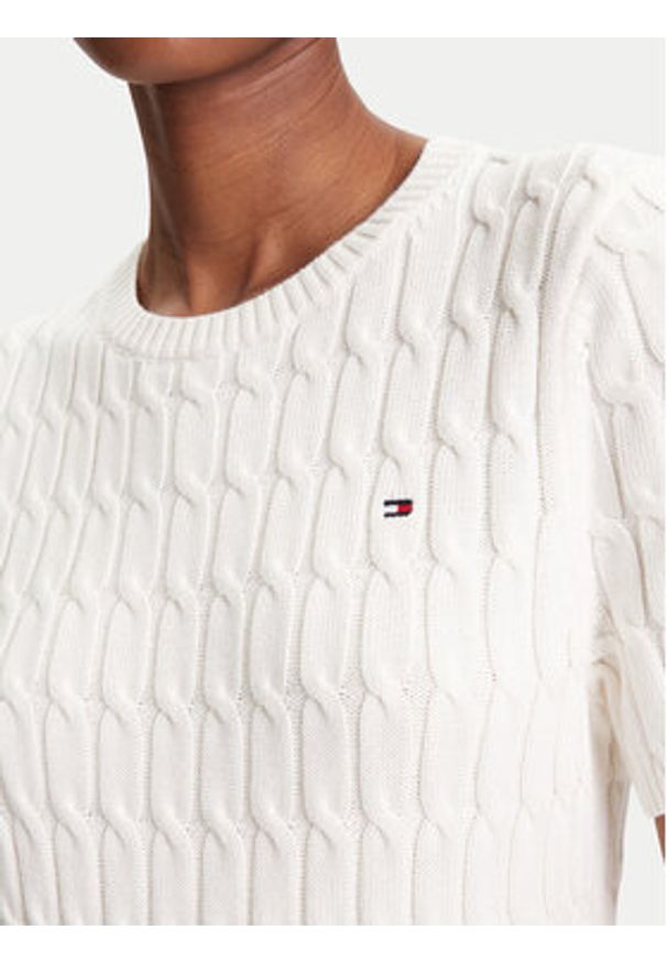 TOMMY HILFIGER - Tommy Hilfiger Sweter WW0WW45656 Écru Regular Fit. Materiał: bawełna