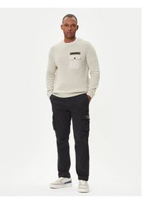 Aeronautica Militare Sweter 252MA1573UL00539 Beżowy Regular Fit. Kolor: beżowy. Materiał: bawełna #3