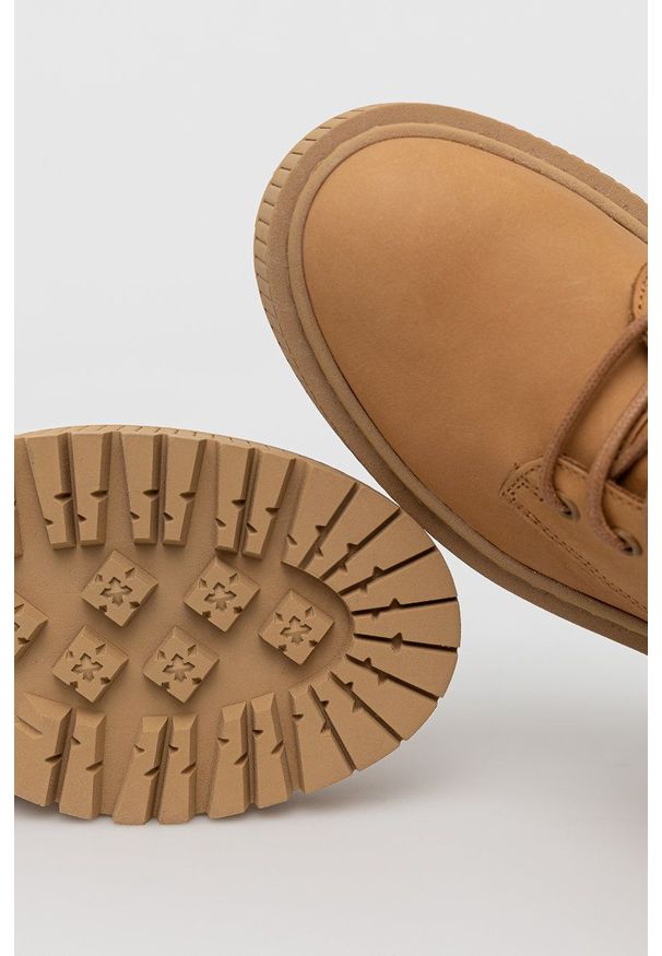 Steve Madden - Workery skórzane Skyhy Bootie. Nosek buta: okrągły. Kolor: brązowy. Materiał: skóra. Obcas: na platformie