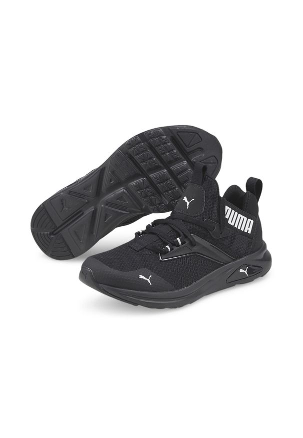 Puma - Młodzieżowe buty sportowe Enzo 2 Refresh PUMA Black White. Kolor: czarny, wielokolorowy, biały. Materiał: syntetyk, materiał, tkanina. Szerokość cholewki: normalna. Sport: bieganie, turystyka piesza
