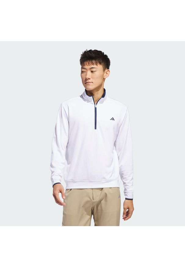 Adidas - Koszulka Lightweight Half-Zip. Typ kołnierza: golf. Kolor: niebieski, wielokolorowy, biały. Materiał: materiał. Sport: golf
