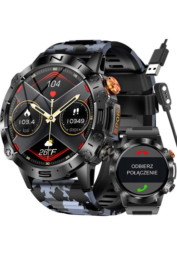 Smartwatch Gravity SMARTWATCH MĘSKI GRAVITY GT20-5 - AMOLED, DODATKOWY PASEK (sg024e) NoSize. Rodzaj zegarka: smartwatch