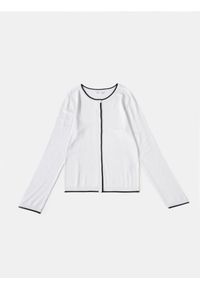 Sinsay - Wiskozowy kardigan - biały. Kolor: biały. Materiał: wiskoza