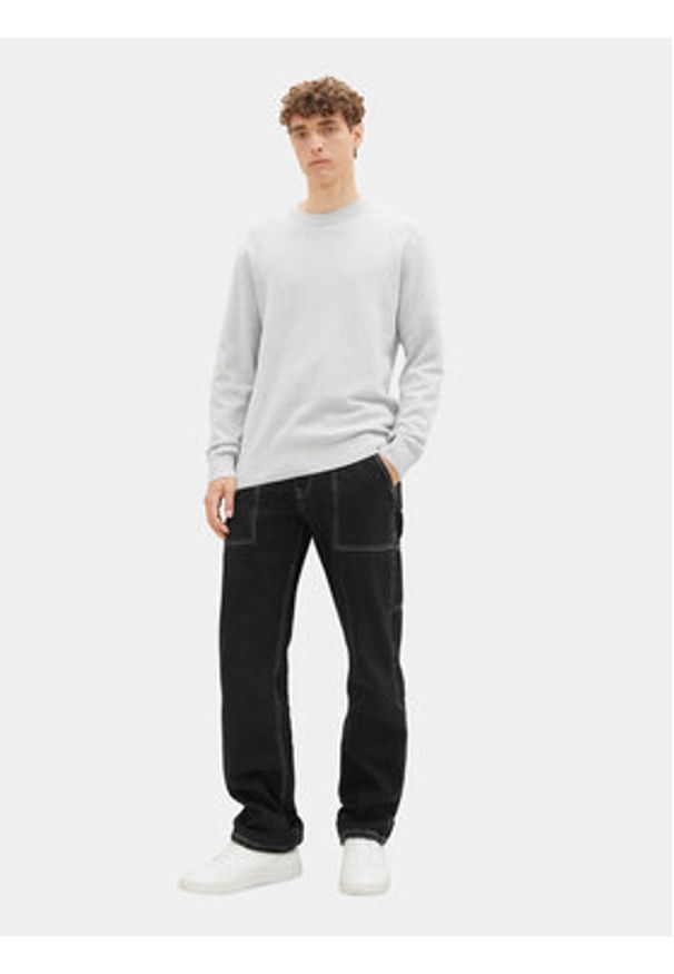 Tom Tailor Denim Sweter 1038285 Szary Regular Fit. Kolor: szary. Materiał: bawełna