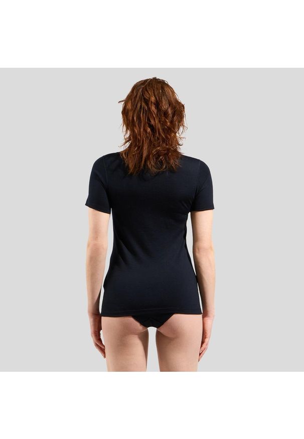 Odlo - Koszulka damska ODLO Merino 160 BL TOP krótki rękaw 100% wełna merino. Kolor: czarny. Materiał: wełna. Długość rękawa: krótki rękaw. Długość: krótkie