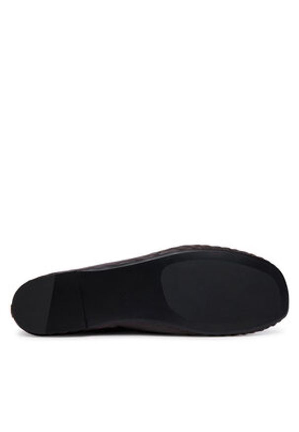 Calvin Klein Baleriny Oblique Ballerina Cut Lth HW0HW03033 Bordowy. Kolor: czerwony. Materiał: skóra