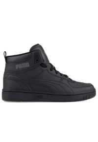 Buty Puma Rebound Joy 37476507 - czarne. Zapięcie: pasek. Kolor: czarny. Materiał: skóra, syntetyk, guma, materiał. Szerokość cholewki: normalna. Wzór: paski