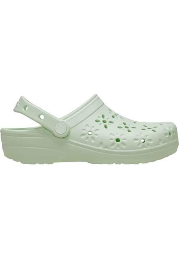 Buty do chodzenia damskie Crocs Classic Floral Cut Out Clog. Kolor: zielony. Materiał: syntetyk, materiał. Sezon: lato. Sport: turystyka piesza