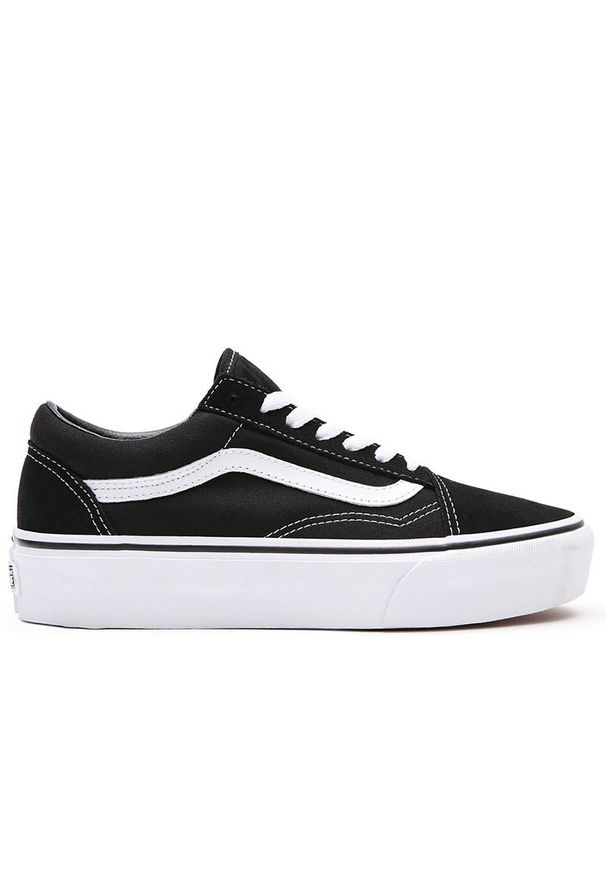 Buty Vans Platform Old Skool VN0A3B3UY281 - czarne. Okazja: na co dzień. Kolor: czarny. Materiał: guma, zamsz. Szerokość cholewki: normalna. Sezon: lato, wiosna. Obcas: na platformie. Model: Vans Old Skool