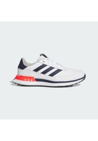 Adidas - Buty S2G Spikeless Leather 24 Golf. Kolor: biały, czerwony, wielokolorowy, niebieski. Materiał: skóra. Szerokość cholewki: normalna. Sport: golf