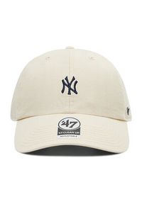 47 Brand Czapka z daszkiem New York Yankees MLB Base Runner Clean Up B-BSRNR17GWS-NT Beżowy. Kolor: beżowy. Materiał: materiał