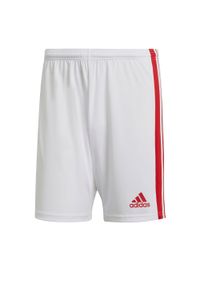 Adidas - Spodenki piłkarskie męskie adidas Squadra 21 Short. Kolor: biały, wielokolorowy, czerwony. Sport: piłka nożna