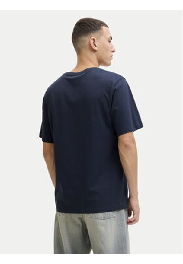 Jack & Jones T-Shirt Ejeff Logo 12288536 Granatowy Regular Fit. Kolor: niebieski. Materiał: bawełna