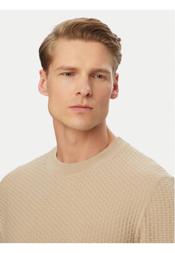 BOSS T-Shirt H-Nilton 50560468 Beżowy jasny Regular Fit. Kolor: beżowy. Materiał: bawełna