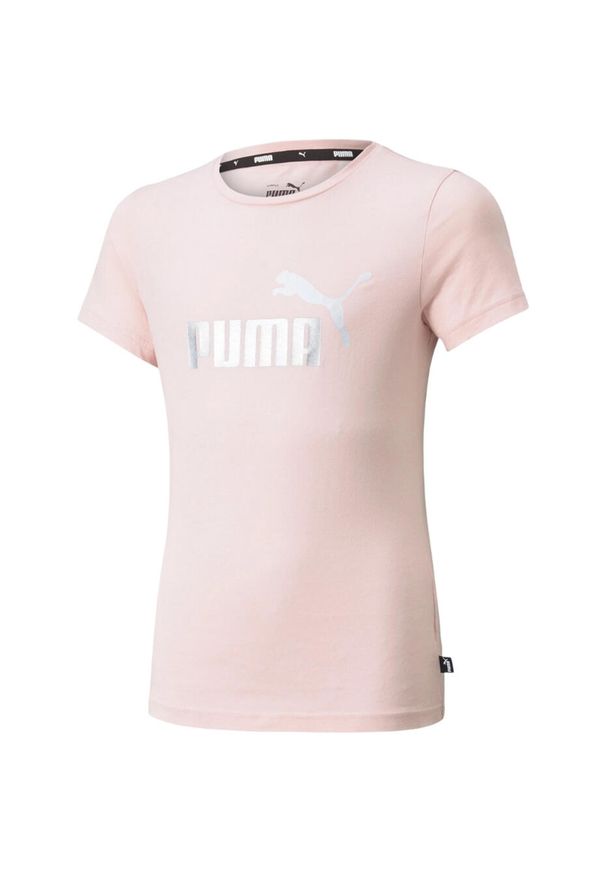 Koszulka dla dzieci Puma ESS+ Logo Tee. Kolor: różowy