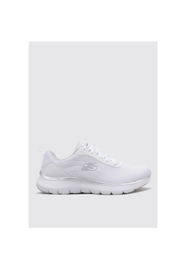 skechers - Tenisówki Skechers Model Flex Appeal 5.0 Kolor Biały. Kolor: biały. Materiał: syntetyk, tkanina, materiał. Szerokość cholewki: normalna. Model: Skechers Sport. Sport: turystyka piesza