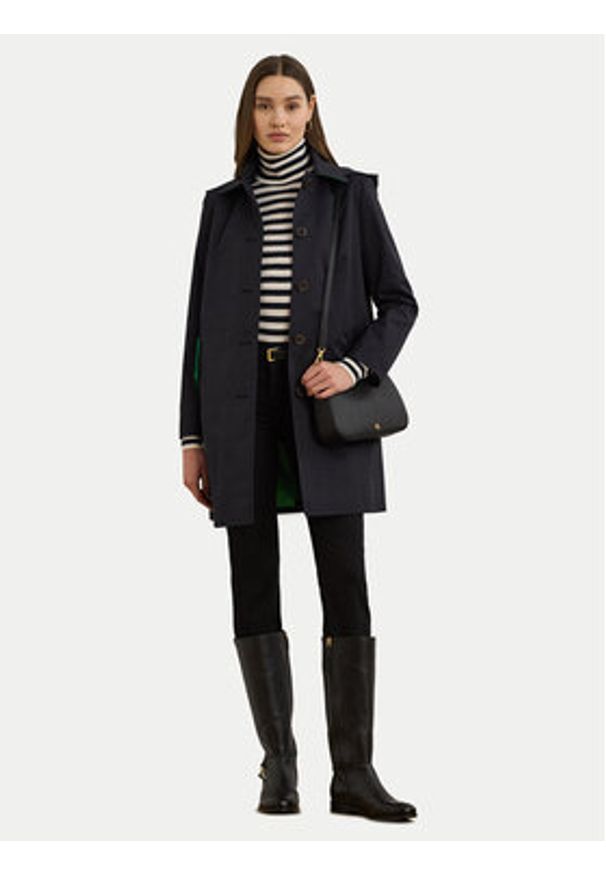 Lauren Ralph Lauren - LAUREN RALPH LAUREN Płaszcz przejściowy 297967121005 Granatowy Straight Fit. Kolor: niebieski. Materiał: syntetyk, bawełna