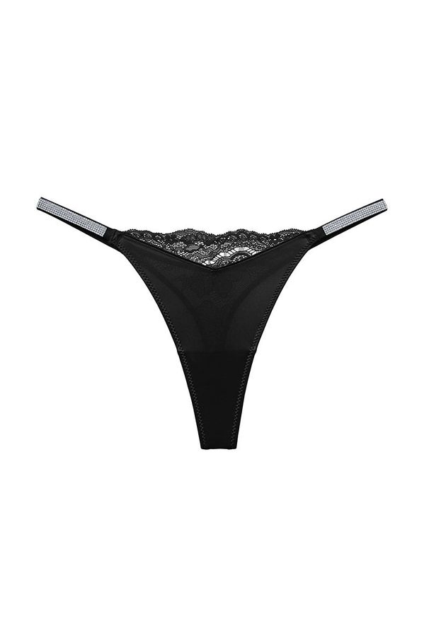 Intica - Majtki z koronką elastyczne do codziennego noszenia Romi. Kolor: czarny. Materiał: koronka. Wzór: koronka