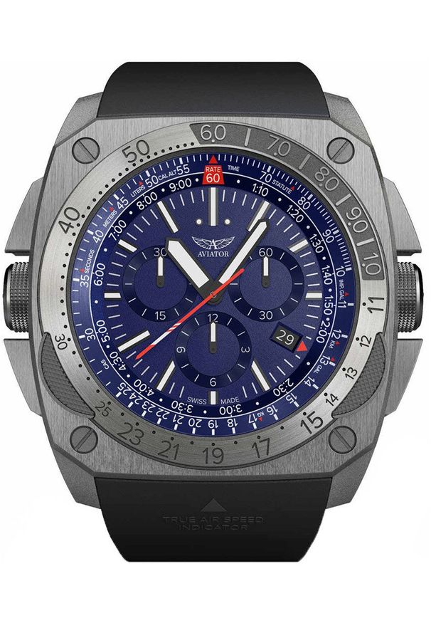 AVIATOR - Zegarek męski Aviator M.2.30.0.220.6.BMIG-29 czarny. Kolor: czarny