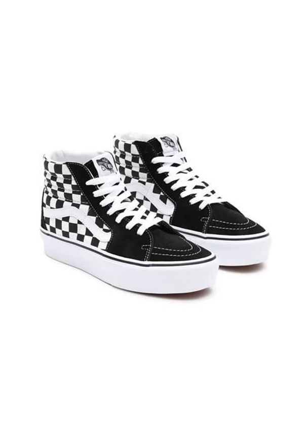 Damskie trampki na co dzień Vans UA SK8-Hi Platform 2.0 VN0A3TKNQXH1 Czarny. Okazja: na co dzień. Zapięcie: sznurówki. Kolor: wielokolorowy, biały, czarny. Materiał: guma, skóra. Szerokość cholewki: normalna. Obcas: na platformie. Model: Vans SK8. Sport: turystyka piesza