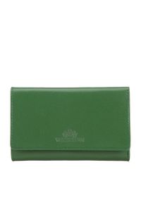 Wittchen - Damski portfel z gładkiej skóry średni zielony. Kolor: zielony. Materiał: skóra. Wzór: gładki