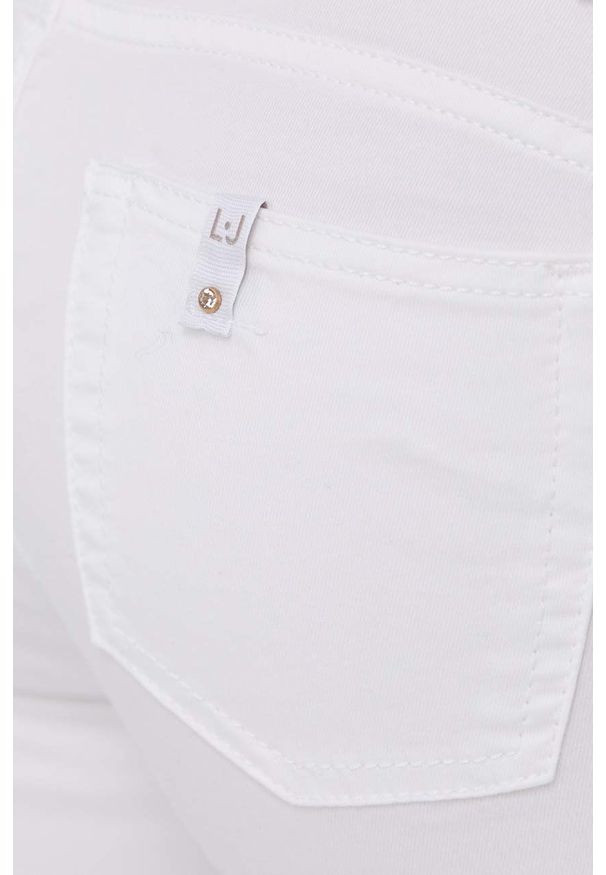 Liu Jo spodnie Princess damskie kolor biały medium waist. Kolor: biały