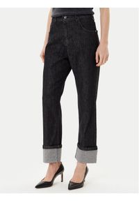 Rinascimento Jeansy CFC0125150003 Czarny Loose Fit. Kolor: czarny