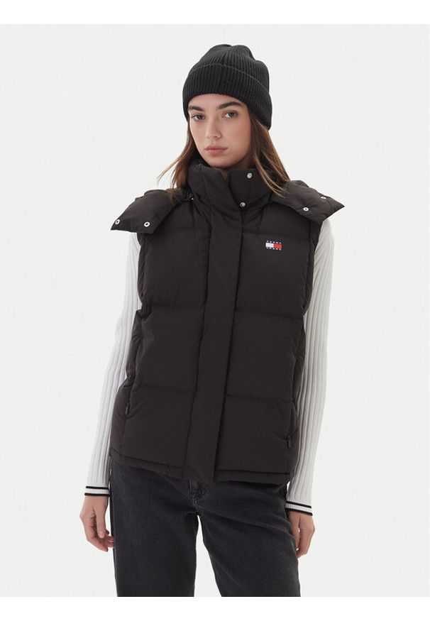Tommy Jeans Bezrękawnik Tjw Alaska Grid Down Vest DW0DW21627 Czarny Regular Fit. Kolor: czarny. Materiał: syntetyk. Długość rękawa: bez rękawów