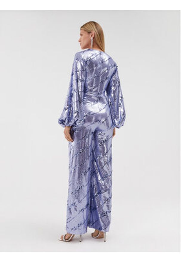 ROTATE Kombinezon Sequins Jumpsuit 1114532846 Fioletowy Regular Fit. Kolor: fioletowy. Materiał: syntetyk