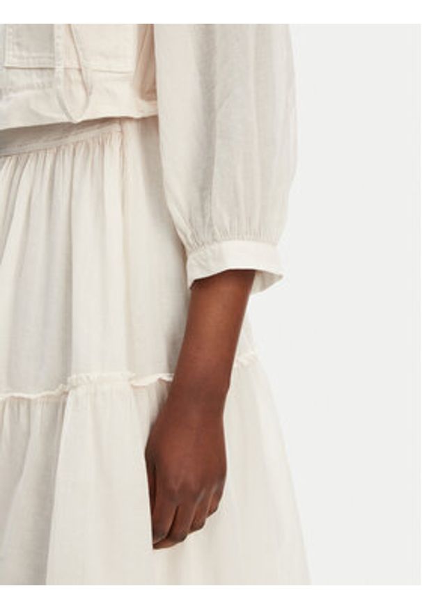 Pinko - PINKO Sukienka codzienna Frank 105251 A2MI Écru Regular Fit. Okazja: na co dzień. Materiał: bawełna. Typ sukienki: proste. Styl: casual