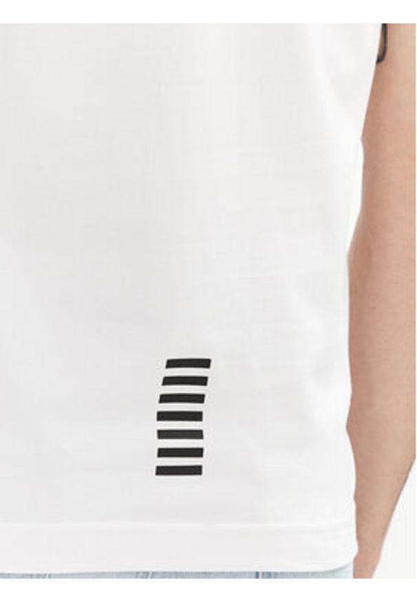 EA7 Emporio Armani Polo 8NPF16 PJVUZ 1100 Biały Slim Fit. Typ kołnierza: polo. Kolor: biały. Materiał: bawełna