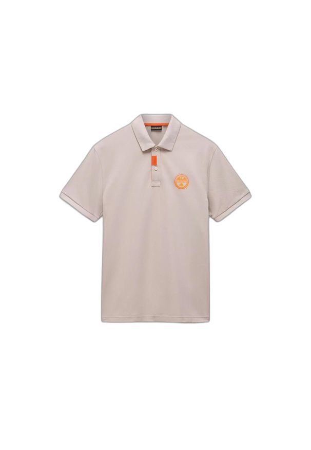 Polo Napapijri E-Clanis SS. Typ kołnierza: polo. Kolor: beżowy. Styl: elegancki