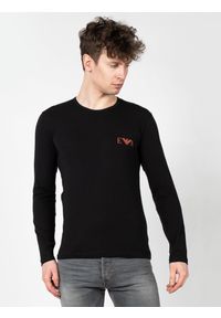 Emporio Armani Longsleeve | 1110233-F715 | Mężczyzna | Czarny. Kolor: czarny. Materiał: bawełna, elastan. Długość rękawa: długi rękaw. Wzór: nadruk. Styl: klasyczny, elegancki