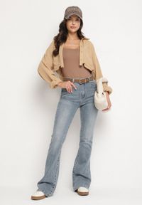 Born2be - Niebieskie Bawełniane Jeansy Typu Dzwony Tilassia. Okazja: na co dzień. Kolor: niebieski. Styl: casual #5