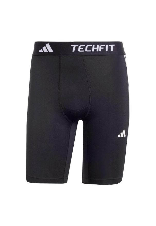 Adidas - Legginsy TECHFIT Compression Training 3-Stripes Short. Kolor: czarny. Materiał: materiał. Technologia: Techfit (Adidas). Długość: krótkie