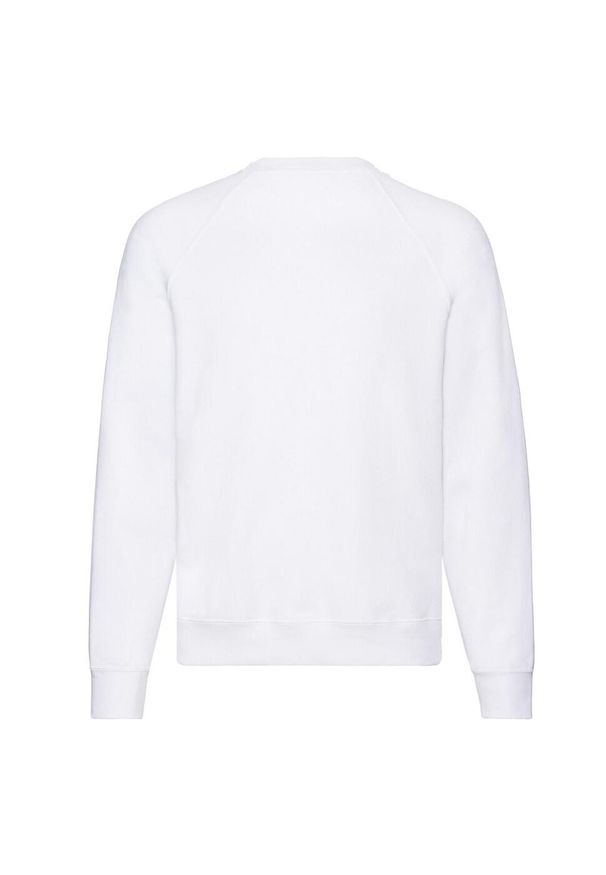 FRUIT OF THE LOOM - Męska Klasyczna Zwykła Bluza Raglanowa. Kolor: biały. Długość rękawa: raglanowy rękaw